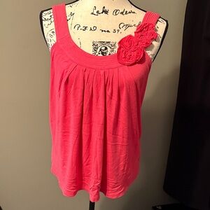 Express Pink Tank Top with Floral Detail
